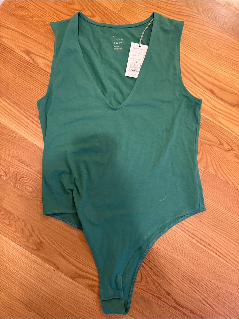 a new day Green V-Neck Sleeveless Bodysuit